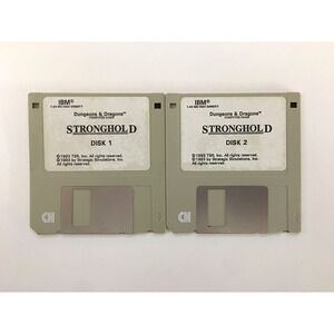 Dungeons Dragons Stronghold Kingdom Simulator IBM PC 3.5" Disks PC Game 2 Disk